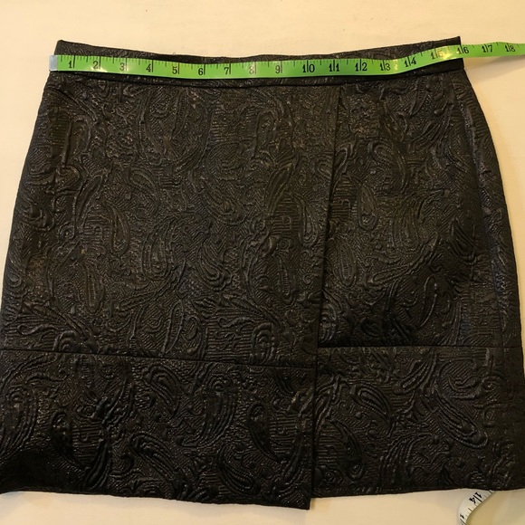 J. Crew Origami Skirt in Metallic Matelasse Mini Wrap Front Black Size 4 - Picture 13 of 15